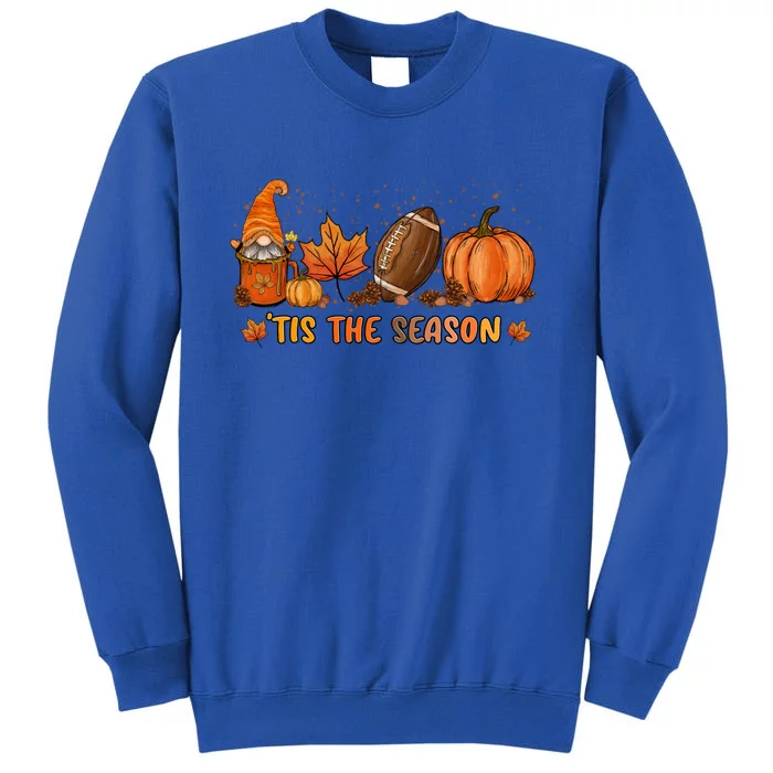 Gnome Tis The Season Pumpkin Fall Leaf Spice Latte Football Gift Sweatshirt