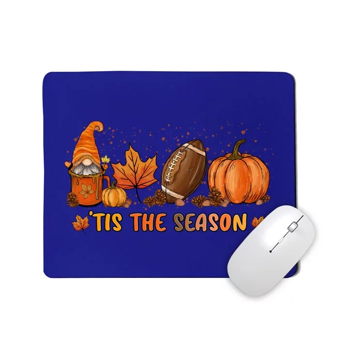 Gnome Tis The Season Pumpkin Fall Leaf Spice Latte Football Gift Mousepad