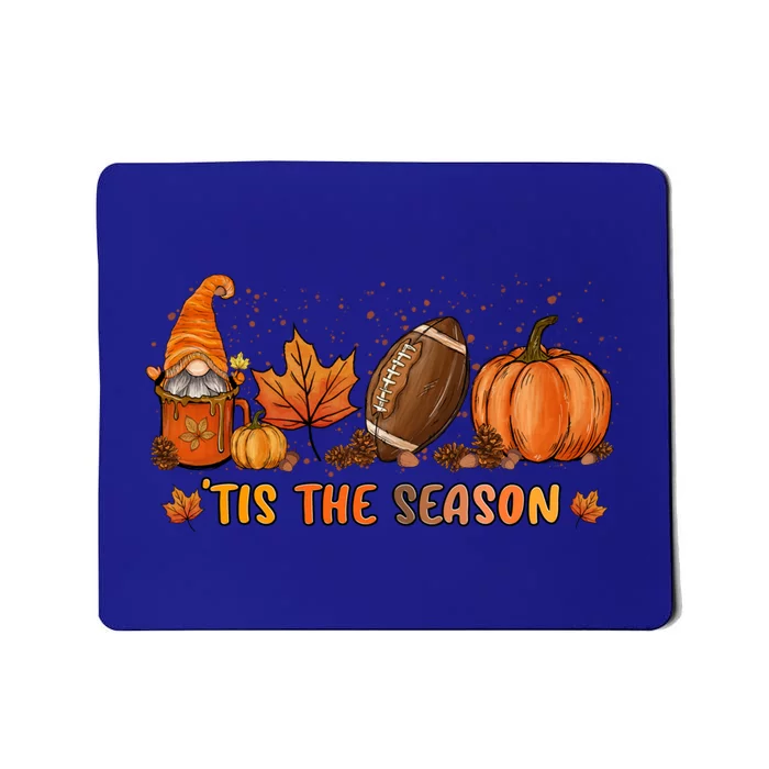 Gnome Tis The Season Pumpkin Fall Leaf Spice Latte Football Gift Mousepad