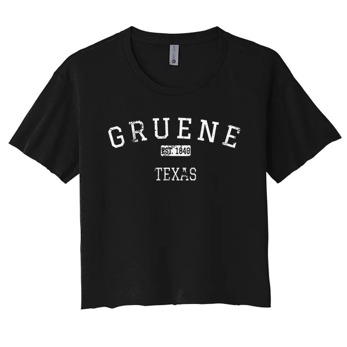 Gruene Texas TX Vintage Women's Crop Top Tee