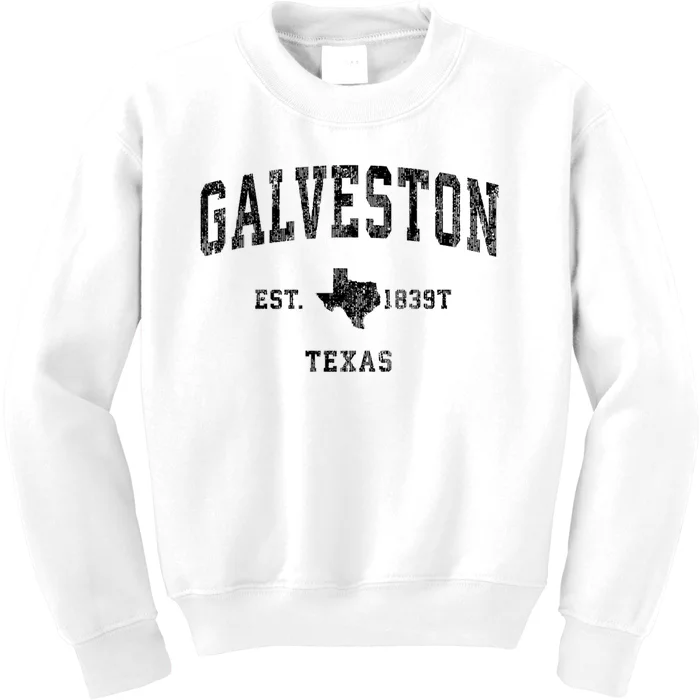 Galveston Texas Tx Vintage Established Athletic Sports Design Kids Sweatshirt