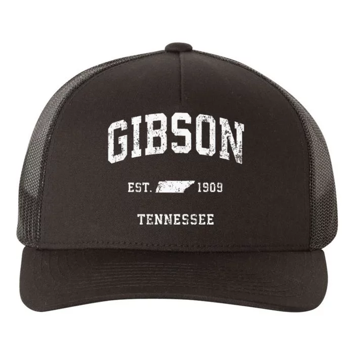 Gibson Tennessee TN Vintage Athletic Sports Yupoong Adult 5-Panel Trucker Hat