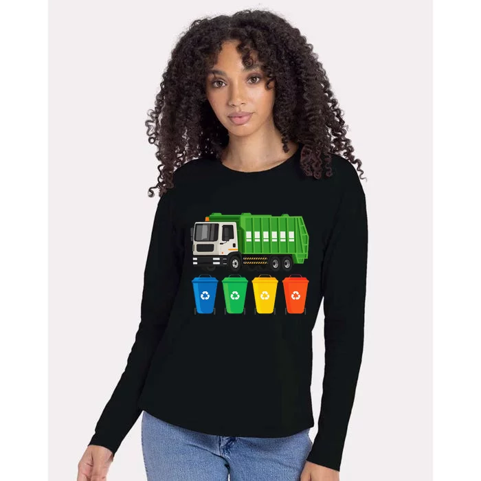 Garbage Truck Trash Recycling Lover Waste Management Womens Cotton Relaxed Long Sleeve T-Shirt