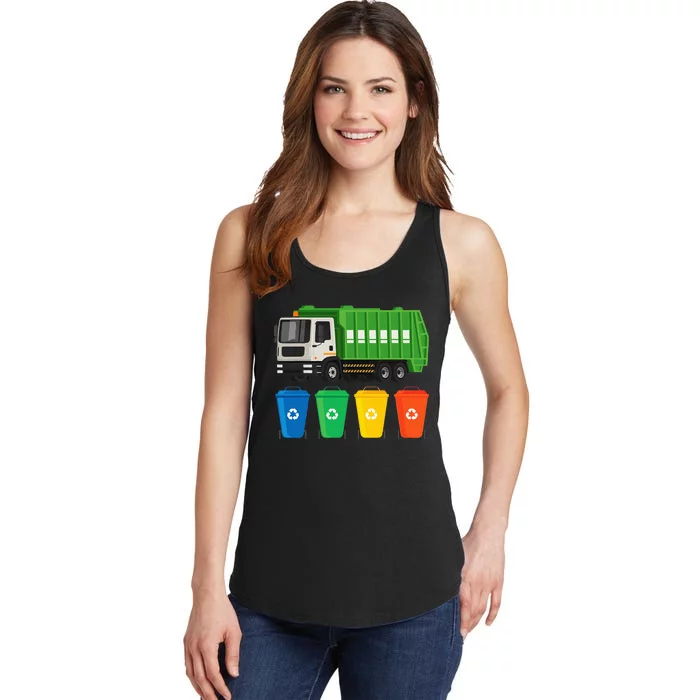 Garbage Truck Trash Recycling Lover Waste Management Ladies Essential Tank