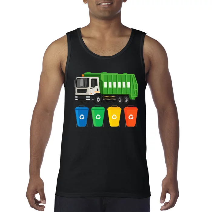 Garbage Truck Trash Recycling Lover Waste Management Tank Top