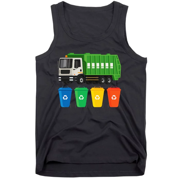 Garbage Truck Trash Recycling Lover Waste Management Tank Top