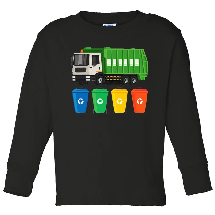 Garbage Truck Trash Recycling Lover Waste Management Toddler Long Sleeve Shirt