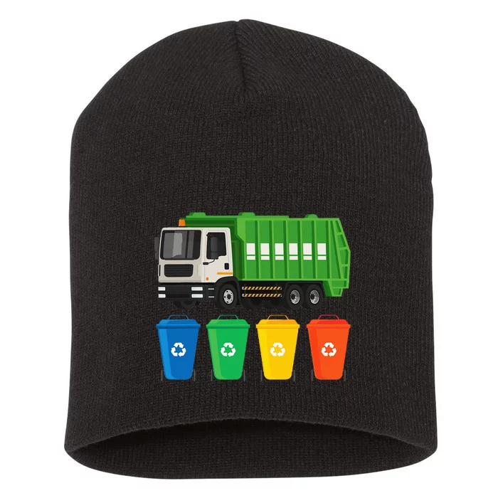 Garbage Truck Trash Recycling Lover Waste Management Short Acrylic Beanie