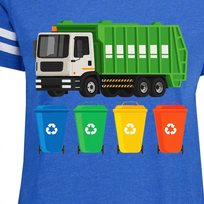 Garbage Truck Trash Recycling Lover Waste Management Enza Ladies Jersey Football T-Shirt