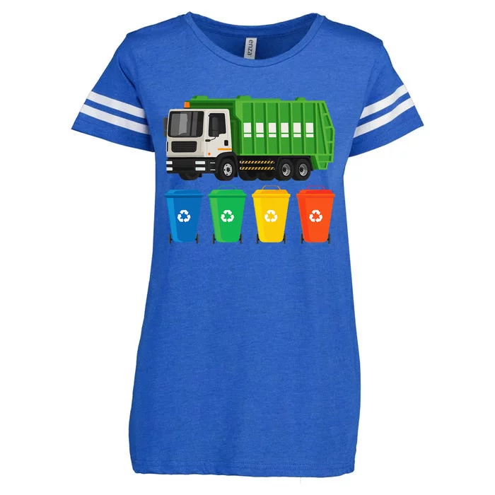 Garbage Truck Trash Recycling Lover Waste Management Enza Ladies Jersey Football T-Shirt