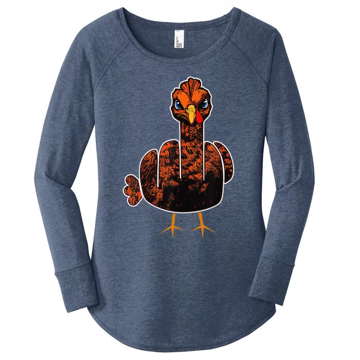 Grumpy Thanksgiving Turkey Women's Perfect Tri Tunic Long Sleeve Shirt