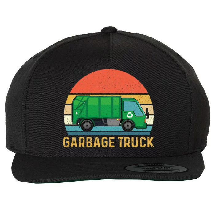 Garbage Truck Trash Recycling Lover Waste Management Wool Snapback Cap