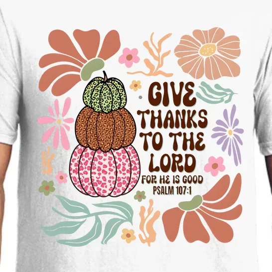 Give Thanks To The Lord Floral Fall Pajama Set