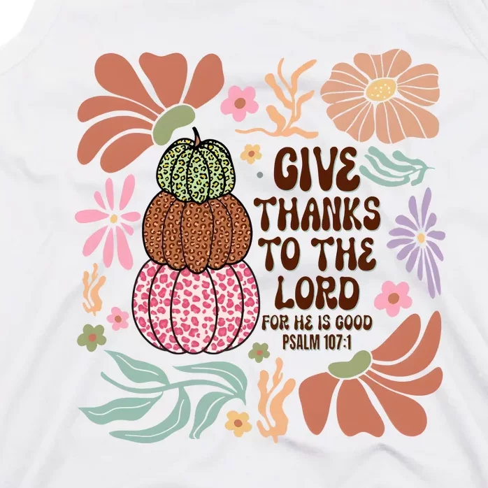 Give Thanks To The Lord Floral Fall Tank Top