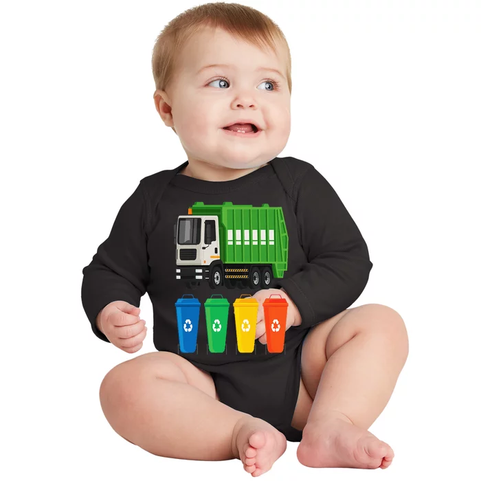 Garbage Truck  Truck Trash Recycling Lover Waste Management Baby Long Sleeve Bodysuit