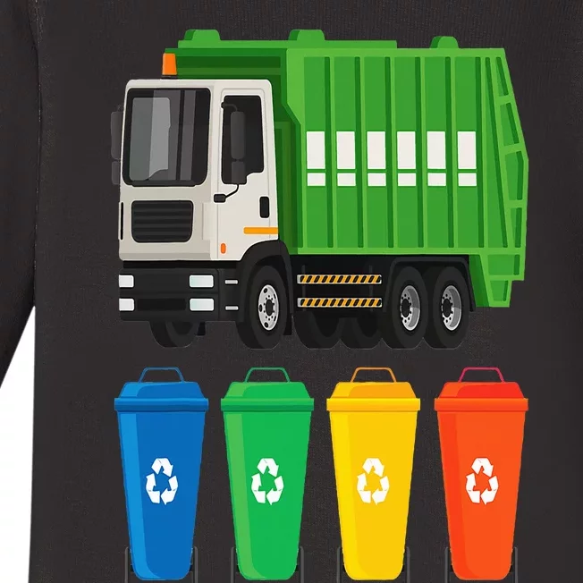 Garbage Truck  Truck Trash Recycling Lover Waste Management Baby Long Sleeve Bodysuit