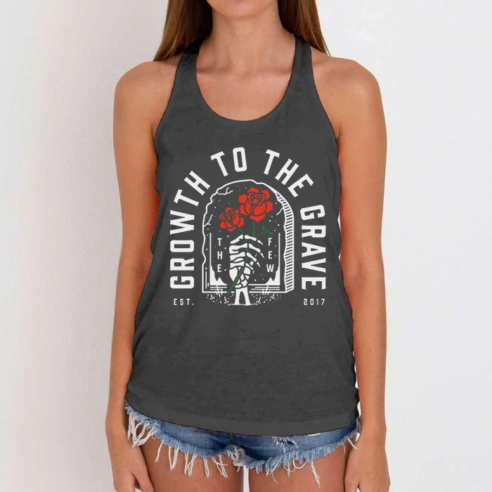 Growth To The Grave Funny Women's Knotted Racerback Tank