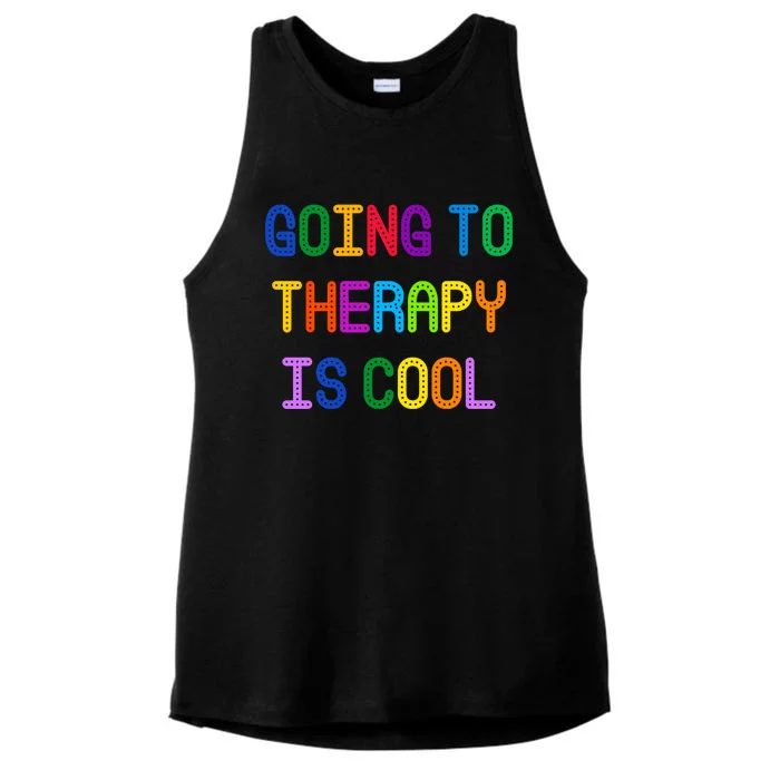 Going To Therapy Is Cool Funny Gift Ladies Tri-Blend Wicking Tank