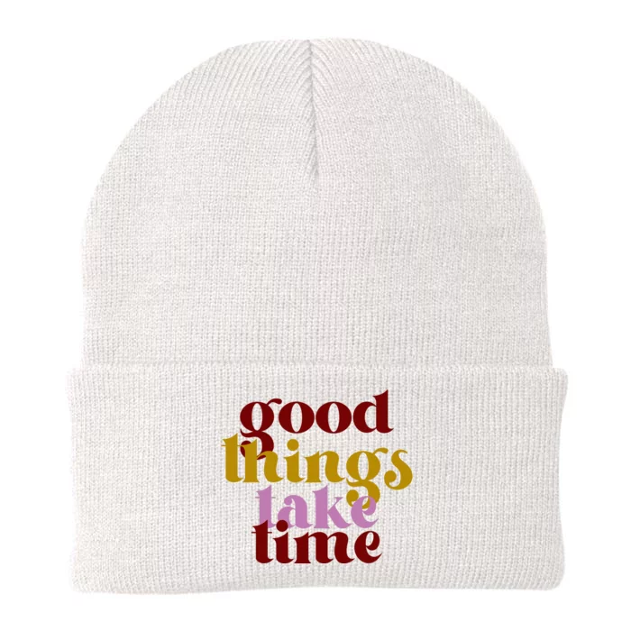 Good Things Take Time Positive Knit Cap Winter Beanie