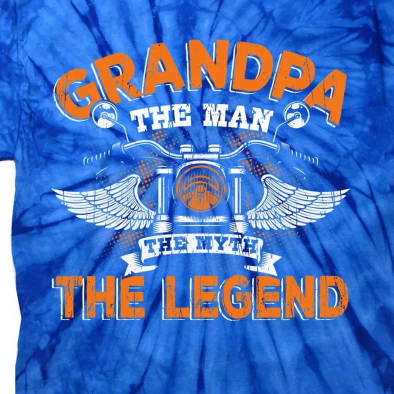 Grandpa The The Myth The Legend Motorcycle Gift Tie-Dye T-Shirt