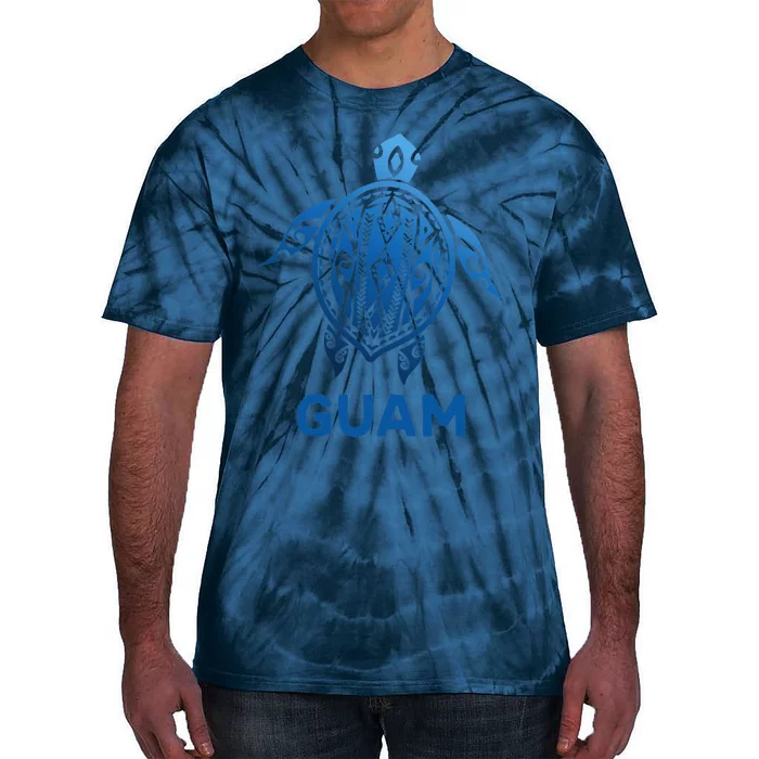 Guam Tribal Tattoo Blue Sea Turtle Souvenirs Tie-Dye T-Shirt