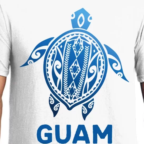 Guam Tribal Tattoo Blue Sea Turtle Souvenirs Pajama Set