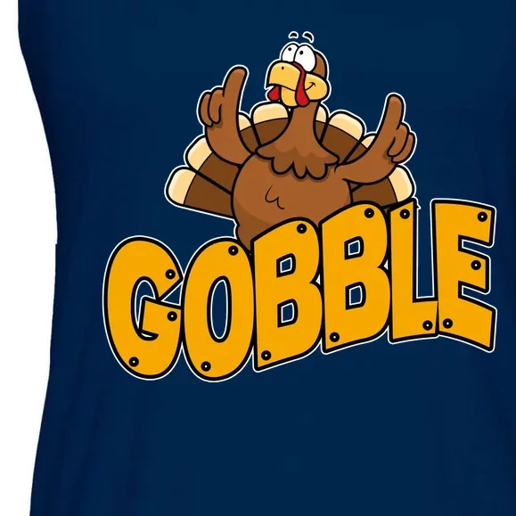 Gobble Turkey Thanksgiving Holiday Ladies Essential Flowy Tank