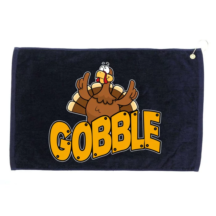 Gobble Turkey Thanksgiving Holiday Grommeted Golf Towel