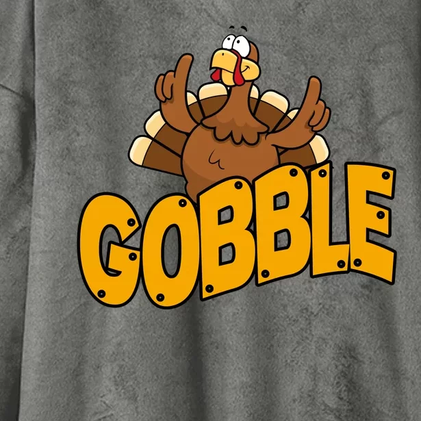 Gobble Turkey Thanksgiving Holiday Hooded Wearable Blanket