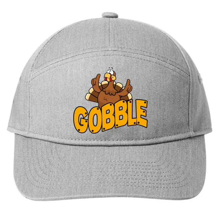 Gobble Turkey Thanksgiving Holiday 7-Panel Snapback Hat