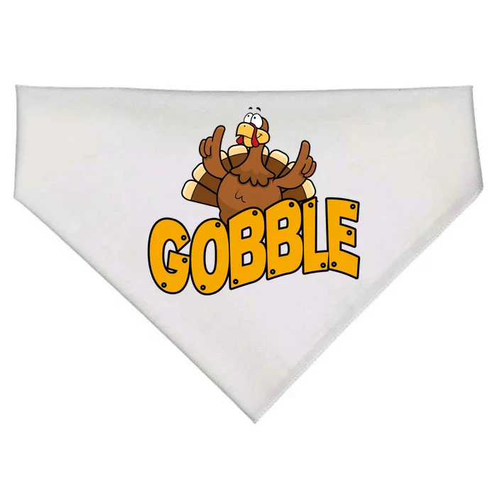 Gobble Turkey Thanksgiving Holiday USA-Made Doggie Bandana