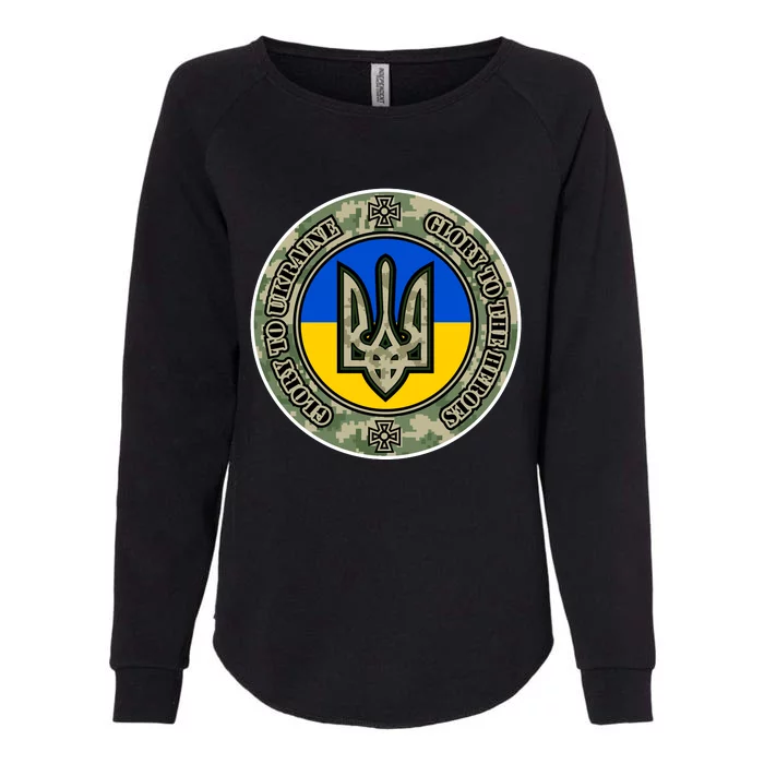 Glory To Ukraine Heroes Womens California Wash Sweatshirt