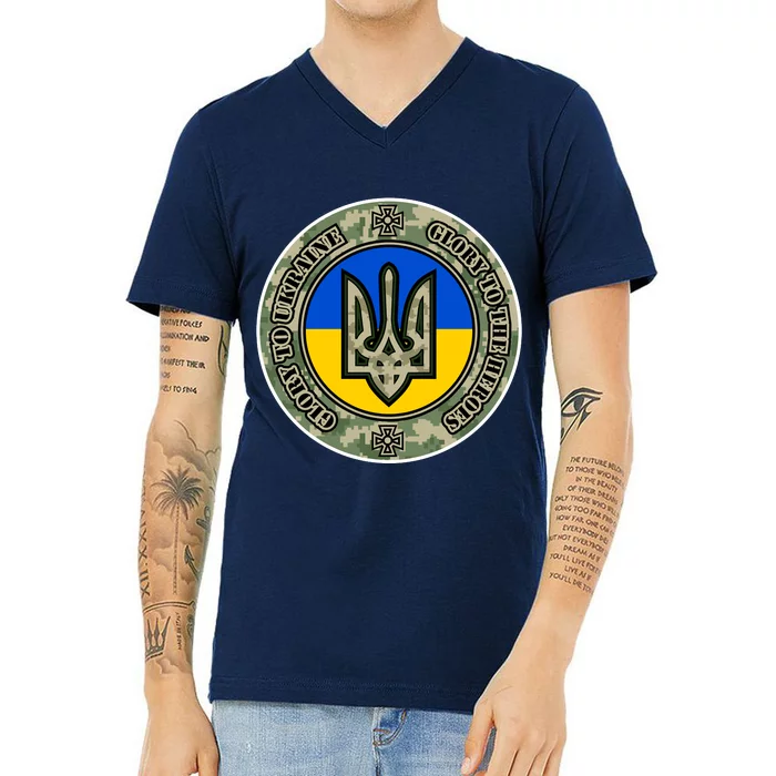 Glory To Ukraine Heroes V-Neck T-Shirt