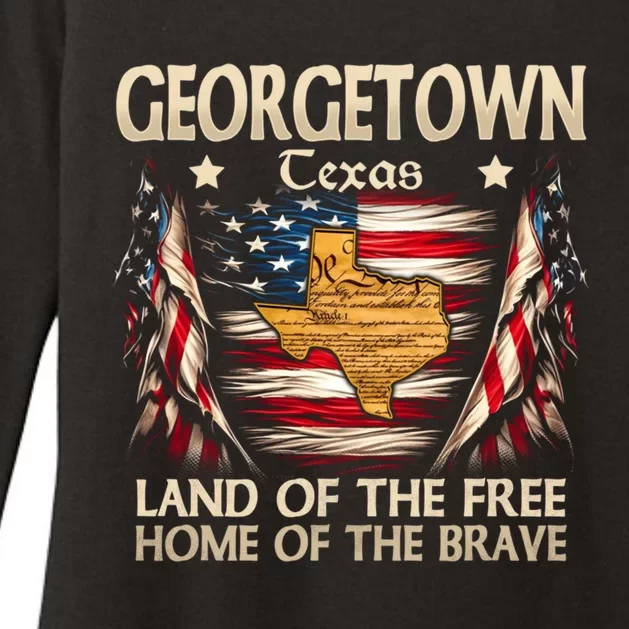 Georgetown Texas Usa Flag 4th Of July Funny Gift Womens CVC Long Sleeve Shirt