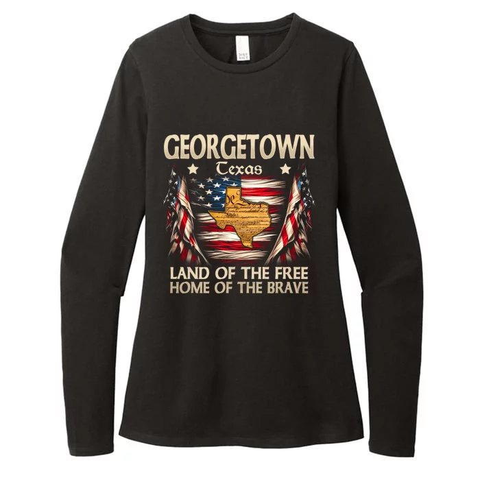 Georgetown Texas Usa Flag 4th Of July Funny Gift Womens CVC Long Sleeve Shirt