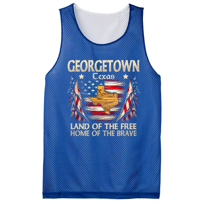 Georgetown Texas Usa Flag 4th Of July Funny Gift Mesh Reversible Basketball Jersey Tank