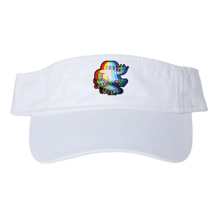 Ghost Trippy Vaporwave Halloween Techno Rave Edm Music Party Valucap Bio-Washed Visor