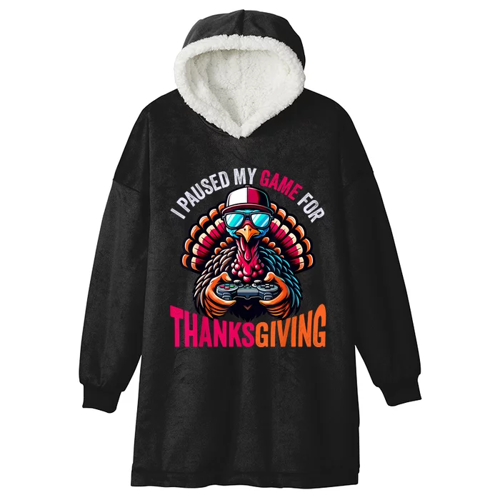 Gamer Thanksgiving Videogame Gaming Turkey Hooded Wearable Blanket