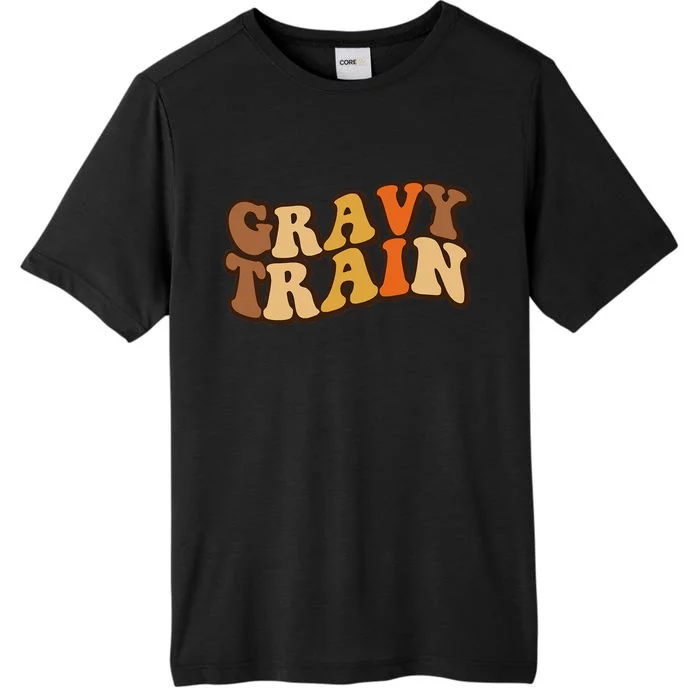 Gravy Train Vintage Thanksgiving Turkey Funny Love Gravy ChromaSoft Performance T-Shirt