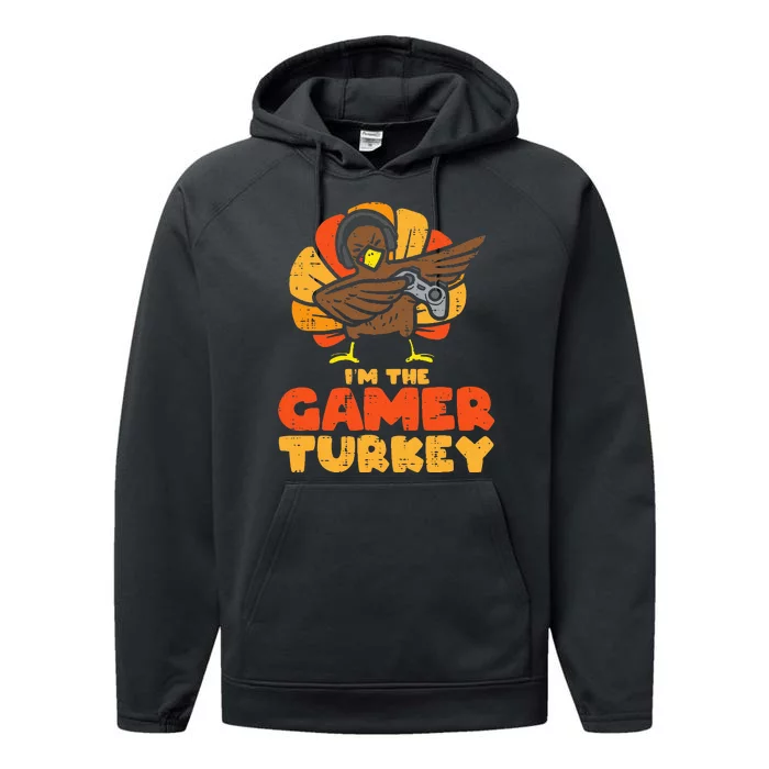 Gamer Turkey Video Games Gaming Thanksgiving Performance Fleece Hoodie