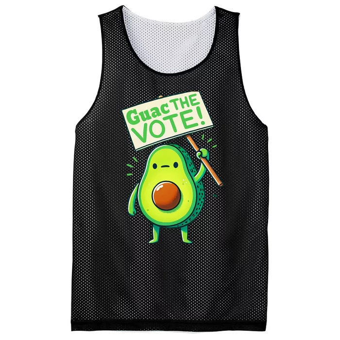 Guac The Vote Funny Avocado Voting Election Graphic Design Mesh Reversible Basketball Jersey Tank