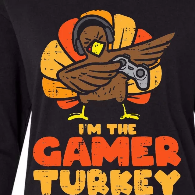 Gamer Turkey VIdeo Games Gaming  Thanksgiving Womens Cotton Relaxed Long Sleeve T-Shirt