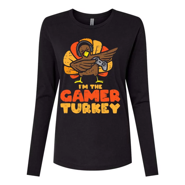 Gamer Turkey VIdeo Games Gaming  Thanksgiving Womens Cotton Relaxed Long Sleeve T-Shirt