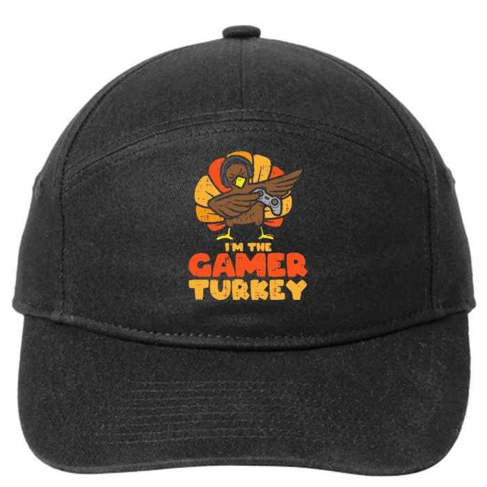 Gamer Turkey VIdeo Games Gaming  Thanksgiving 7-Panel Snapback Hat