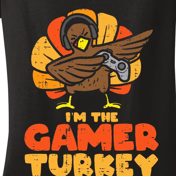 Gamer Turkey VIdeo Games Gaming  Thanksgiving Women's V-Neck T-Shirt