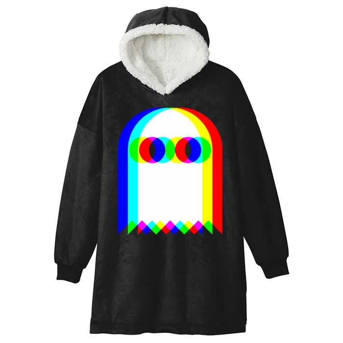 Ghost Trippy Vaporwave Halloween Techno Rave Edm Music Party Hooded Wearable Blanket