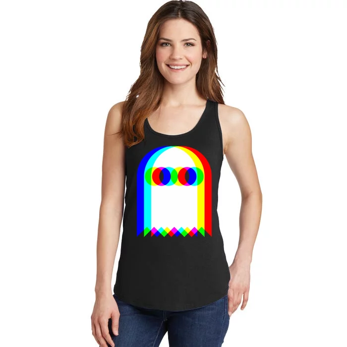 Ghost Trippy Vaporwave Halloween Techno Rave Edm Music Party Ladies Essential Tank