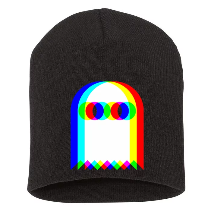 Ghost Trippy Vaporwave Halloween Techno Rave Edm Music Party Short Acrylic Beanie