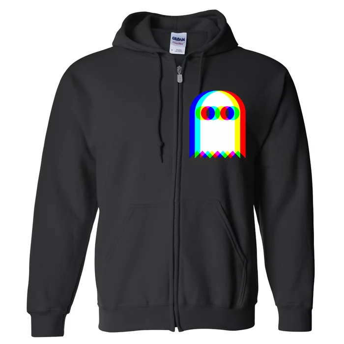 Ghost Trippy Vaporwave Halloween Techno Rave Edm Music Party Full Zip Hoodie