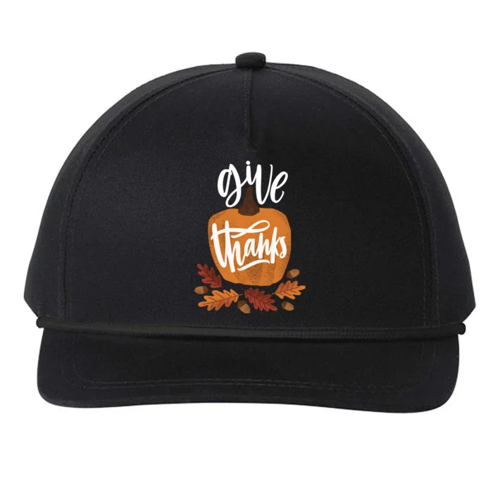 Give Thanks Vintage Fall Thanksgiving Snapback Five-Panel Rope Hat